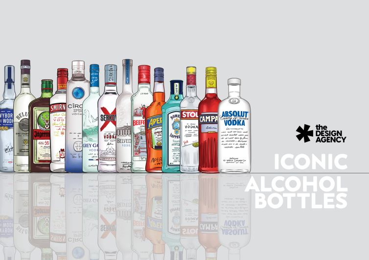 Iconic Alcohol bottles illustrations