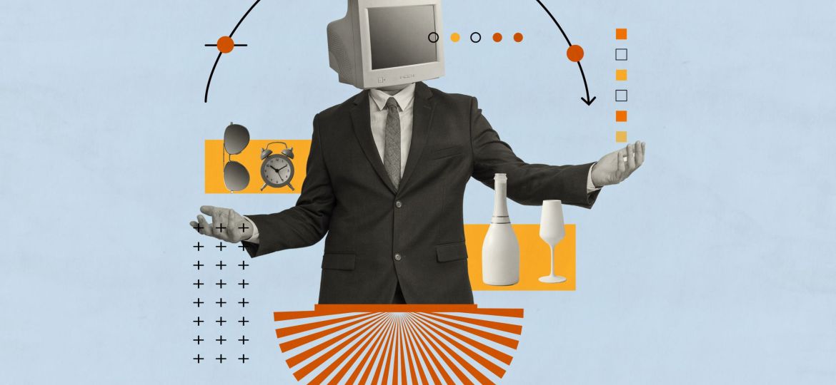 Retro business finance concept business person professional manager